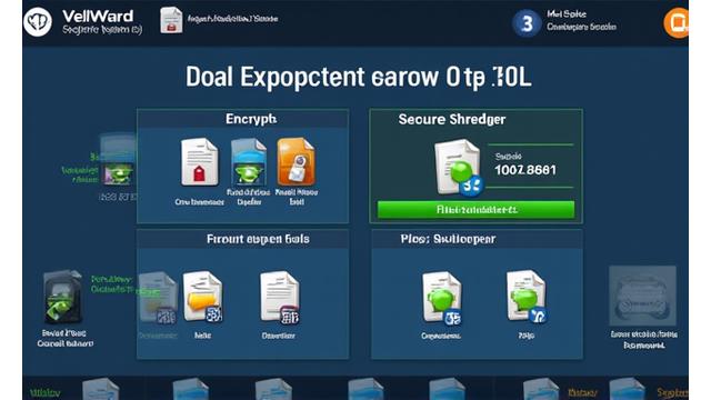 Screenshot of Arc browser Systems digital asset protection feature with encrypted file icons and a secure shredder interface.