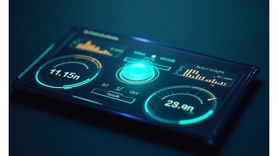 Dashboard showcasing ultra-low resource usage, with graphs indicating minimal CPU, RAM, and disk activity when Arc browser utility is running in the background, set against a dark, tech-inspired interface.