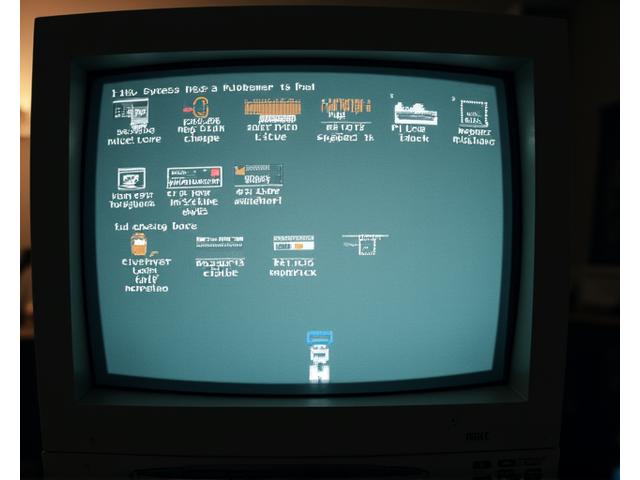 Illustration of a struggling older computer with resource heavy software icons, contrasting with a simple, efficient icon, symbolizing the challenge for low-spec PCs.