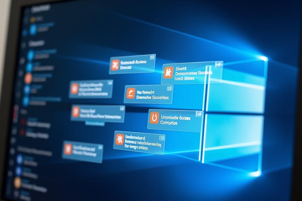 Notification pop-ups on a desktop screen showing real-time privacy alerts for suspicious data access, with customization options in the background.
