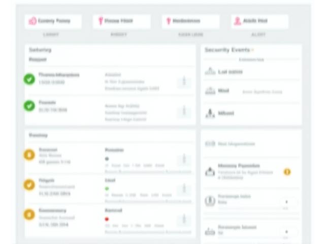 Interactive security dashboard showing real-time threat activity, system health, and customizable alerts