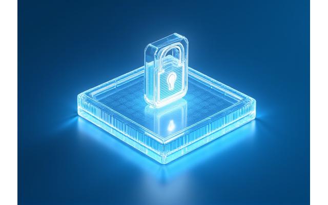 Abstract representation of a digital license agreement with a lock icon