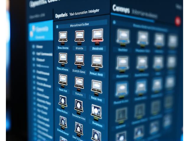 Centralized management console for computer labs showing multiple workstation controls